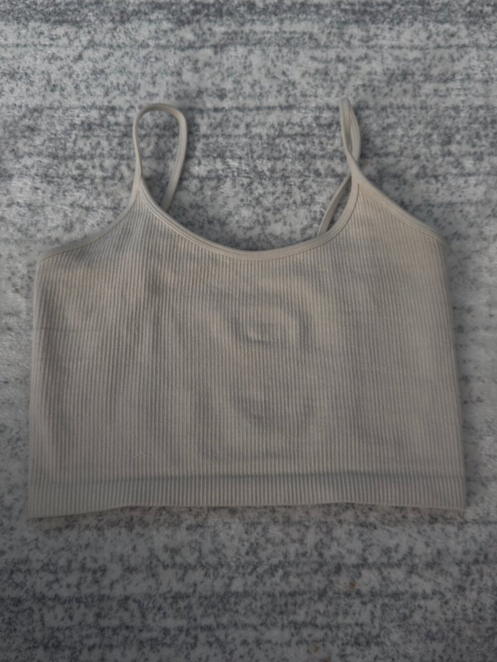 Good American Ribbed Tank Top – Ivory | Size 1/2 (S-M)